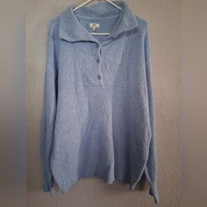 Aerie NWT Waffle Knit Oversized Pullover Sweater Baby Blue M